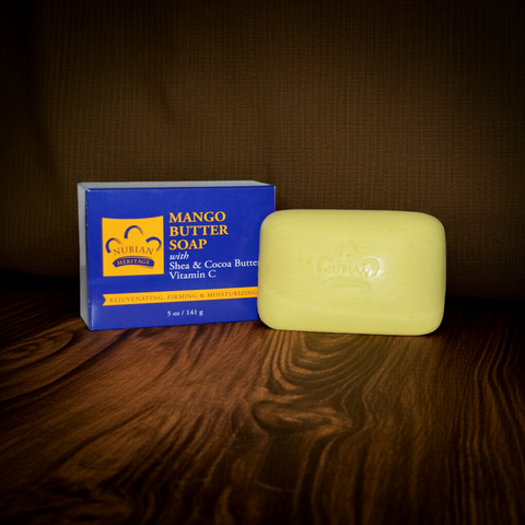 Handmade mango butter soap bar for gentle skin cleansing and moisturizing.