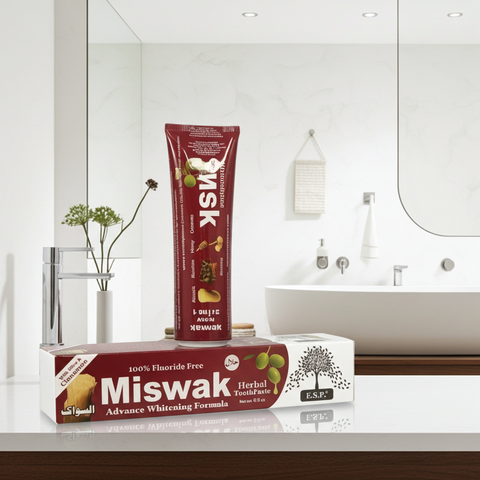 Miswak Herbal Toothpaste tube for daily brushing, oral hygiene, and fresh breath care.