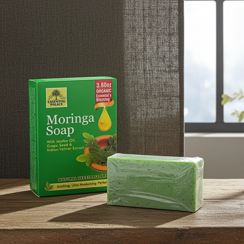 Moisturizing moringa soap bar for bathing, skin cleansing, and everyday skincare routines.