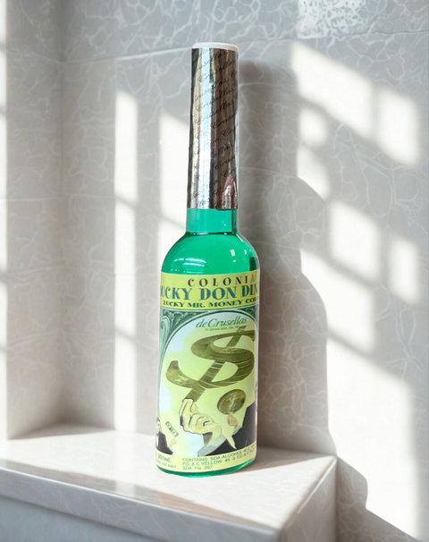 Mr. Money cologne spiritual water displayed for prayer, prosperity, and ritual intention.