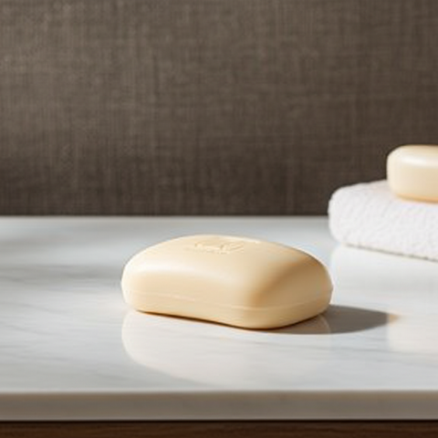 Nourishing soap bar made with multiple butters for smooth skin.