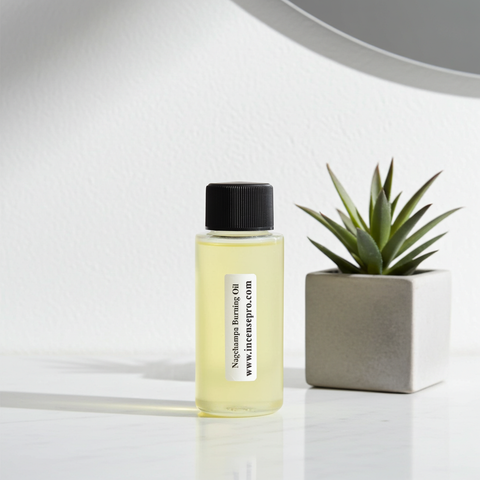 Nagchampa Burning Oil with a rich earthy and floral aroma for oil burners