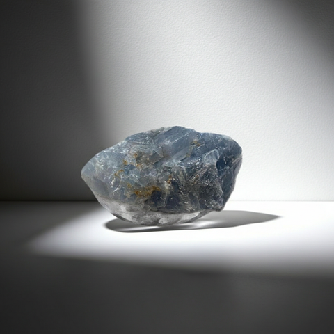 Natural Blue Calcite raw crystal chunk for energy work, relaxation practice, and mineral collection.