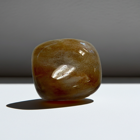 Natural Brown Chalcedony tumbled stone for grounding practice, energy work, and gemstone collection.
