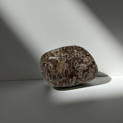 Natural Brown Snowflake Obsidian tumbled crystal for spiritual protection, grounding, and daily energy work.