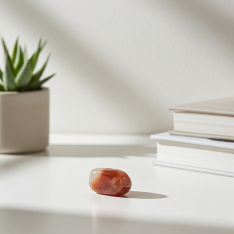 Natural Fire Agate tumbled stone for meditation, grounding, and spiritual practice.