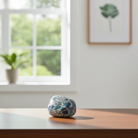 Natural K2 Jasper crystal tumbled stone for crystal healing, grounding, and mindful meditation.