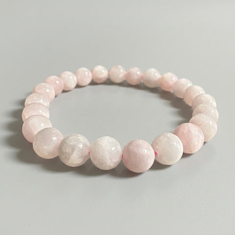 Natural Rose Quartz Bracelet – 8mm Round Beads - Incense Pro (Image 2)