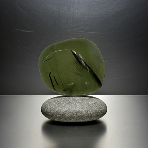 Natural Tumbled Prehnite crystal stone for energy work, spiritual practice, and mindful relaxation.