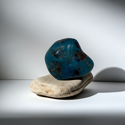 Natural Turquoise healing tumbled stone for emotional balance, crystal healing, and spiritual routines.