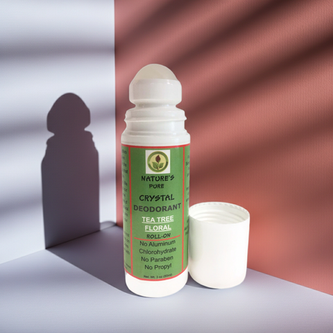 Nature's Pure natural roll on deodorant designed for everyday freshness.