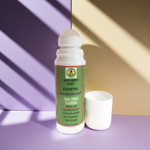 Front view of Nature's Pure Roll On Deodorant container.