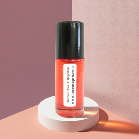 Nazneen Body Oil bottle for skin nourishment, full-body moisturizing, and smooth daily skin care.