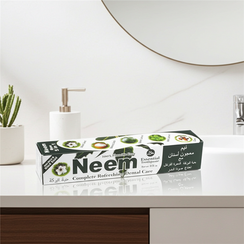 Neem Essential Toothpaste herbal toothpaste tube for plaque removal, gum care, and everyday dental hygiene.