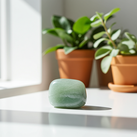 Nephrite Jade tumbled stone for crystal healing, meditation, and everyday energy work.