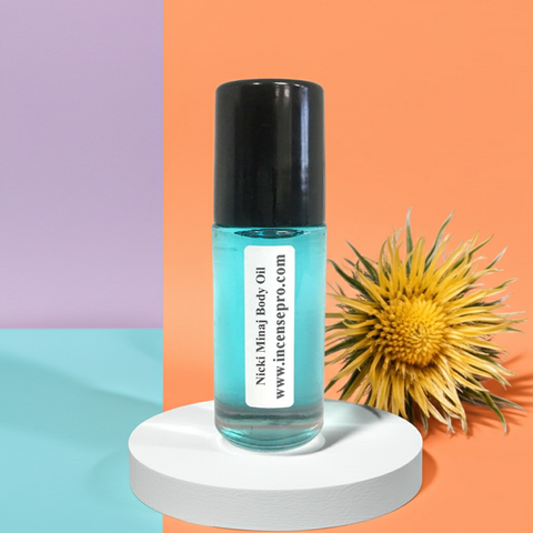 Nicki Minaj perfumed body oil for women in bottle form for hydrating skin, fragrance layering, and personal care.