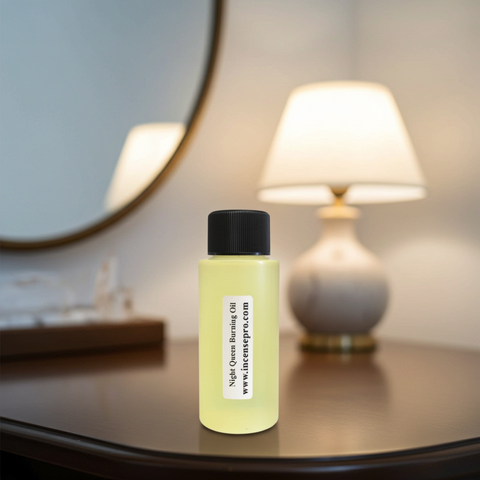 Night Queen Burning Oil with a rich, exotic floral fragrance for oil burners, aroma lamps, and home fragrance use.