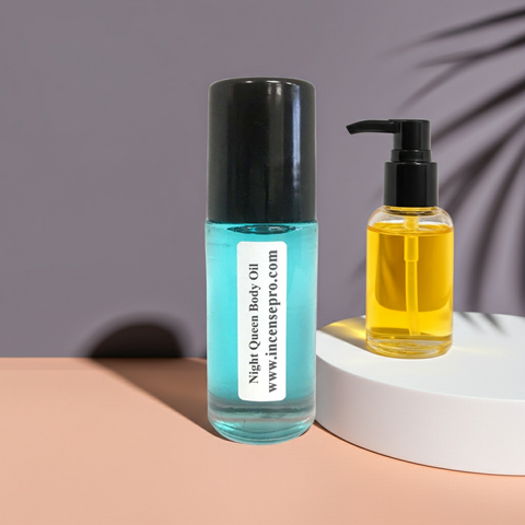 Night Queen unisex body oil bottle for softening skin, after-bath care, and everyday fragrance layering.