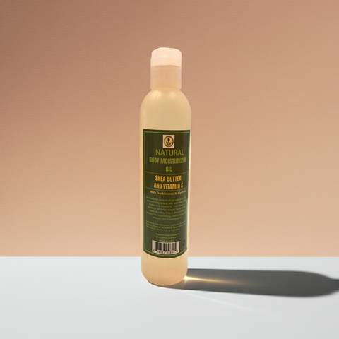 Nourishing body oil with shea butter and vitamin E for daily moisture care