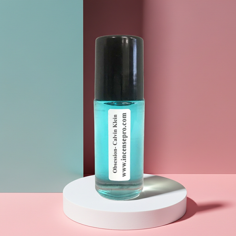 Obsession men’s body oil by Calvin Klein for smooth skin hydration and post-shower fragrance use.