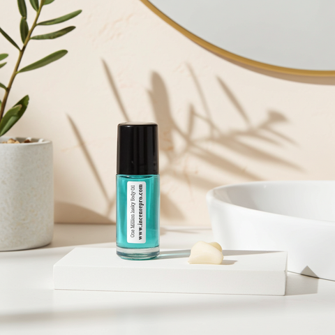 One Million Lucky body oil bottle for daily moisturizing, skin softening, and personal fragrance use.