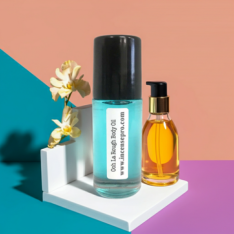 Ooh La Rouge moisturizing body oil bottle for hydrating skin, enhancing softness, and everyday body moisturizing.