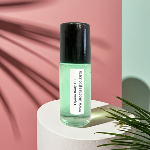 Opium Body Oil women's perfumed body oil for softening skin and adding long-lasting fragrance after bathing.