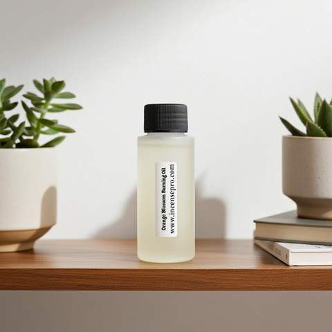 Orange Blossom Burning Oil with a fresh floral fragrance for oil burners and home aroma.