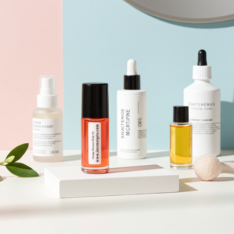 Orange Blossom hydrating body oil bottle for dry skin relief, post-shower moisture, and all-over body hydration.