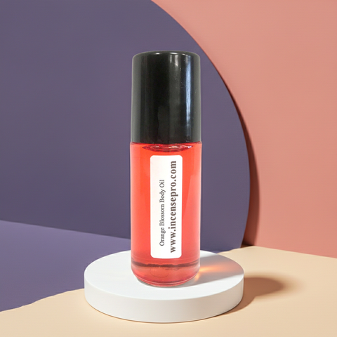 Orange Blossom skin nourishing body oil bottle for smoothing rough skin, locking in moisture, and daily skincare use.