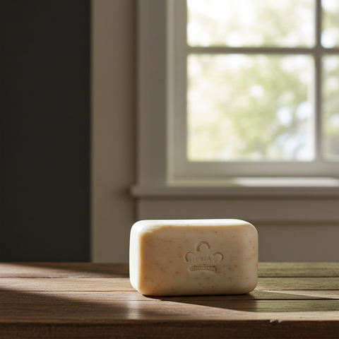 Organic goat milk soap bath bar with a gentle cleansing formula