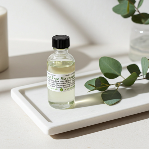 Organic Tea Tree Essential Oil for natural aromatherapy use.