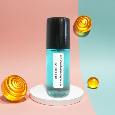 Oud Body Oil unisex fragrance body oil for hydrating skin, adding a warm scent, and personal care use.