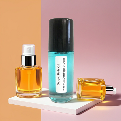 Oxygen Body Oil (M) body oil for dry skin relief, smoothing, and daily body hydration.
