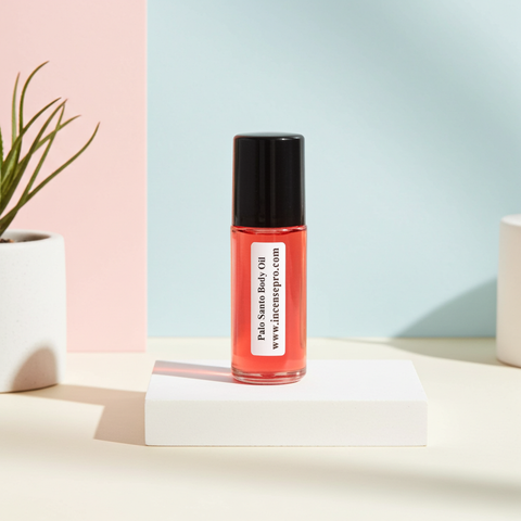 Palo Santo Body Oil unisex oil bottle for hydrating the skin, layering scent, and everyday body care.
