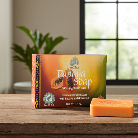 Herbal papaya soap for everyday skin cleansing.