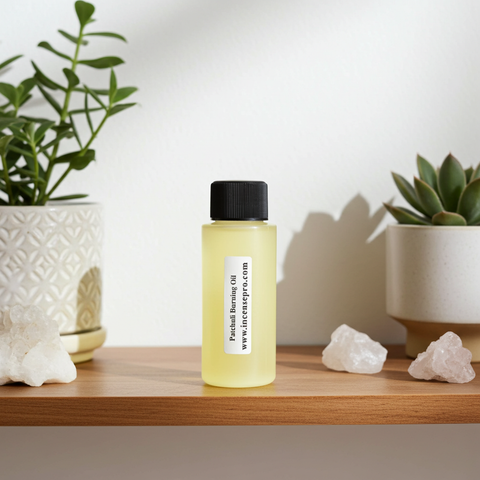 fragrance Patchouli Burning Oil with a deep earthy and woody fragrance
