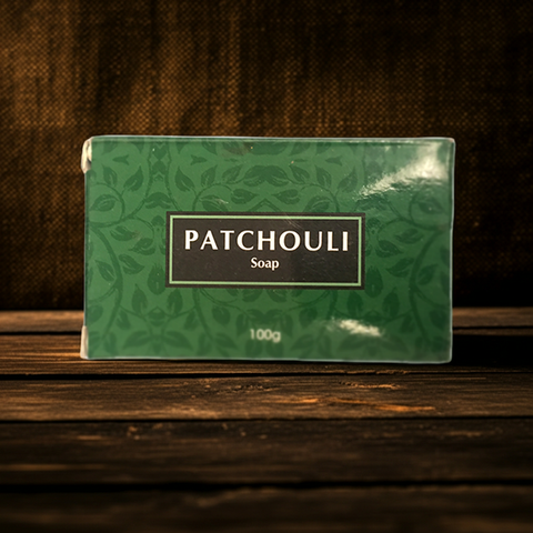 Patchouli soap bar for bathing, daily cleansing, and earthy aromatherapy use.