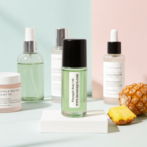 Pineapple Body Oil unisex lightweight body oil bottle for nourishing skin, locking in moisture, and after-shower care.