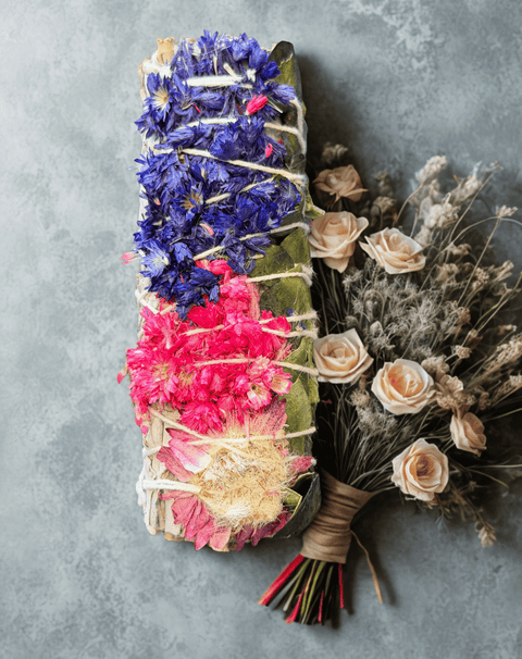 Sage with Pink & Purple sage bundle for spiritual cleansing, prayer work, and ceremonial practice.