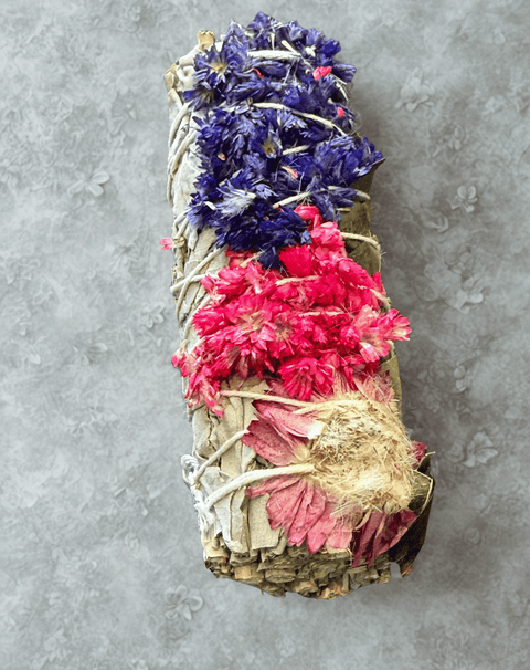 Sage with Pink & Purple sage bundle for home clearing, spiritual cleansing, and blessing practice.