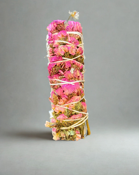 Sage with Pink Beauty sage bundle for home clearing, spiritual cleansing, and blessing practice.