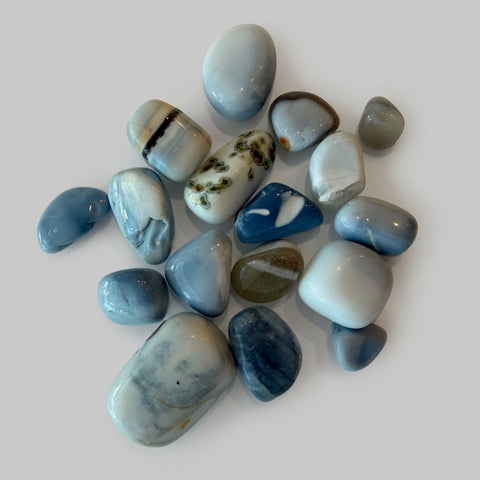 Polished Blue Opal Tumbled Stone Natural Crystal - Incense Pro (Image 2)
