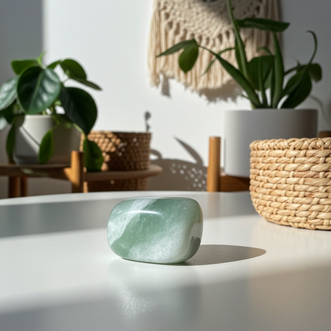 Polished Nephrite Jade tumbled stone for calming energy, spiritual practice, and pocket carry.