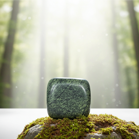Serpentine tumbled stone natural polished crystal for meditation, energy work, and crystal healing.