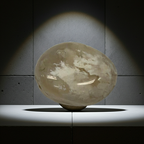 Polished Snow Agate tumbled stone for crystal healing, meditation, and calming daily routines.