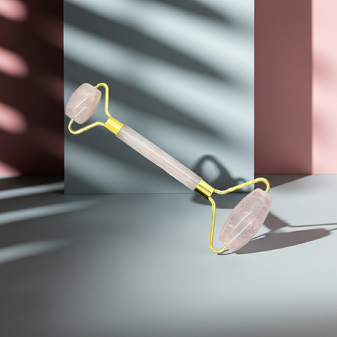 Portable face roller ideal for skincare at home or travel.