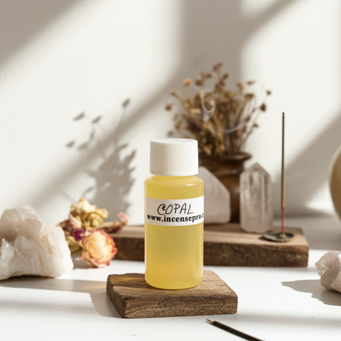 Premium Copal Burning Oil offering a rich, clean resin aroma
