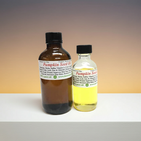 Premium pumpking seed carrier oil bottle suitable for hair care routines.