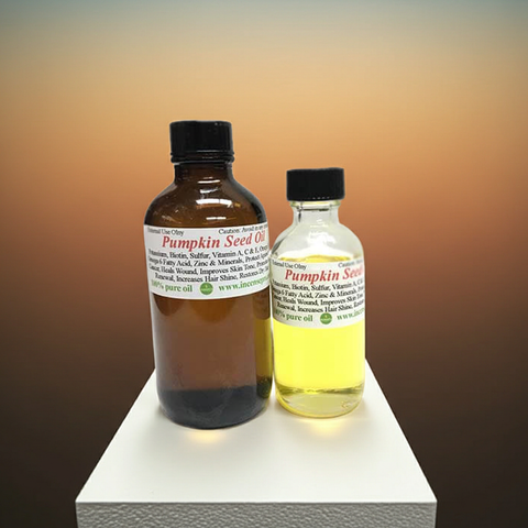 Pumpkin Seed Carrier Oil for scalp health, hair growth support, and balanced oily skin care